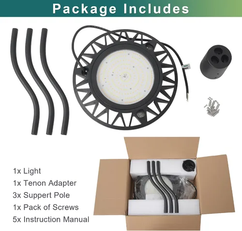 Vista 8 de Luz LED de poste superior con fotocélula del atardecer al amanecer, 20W/30W/40W/60W vatiaje seleccionable, 3000K/4000K/5000K CCT sintonizable, luces
