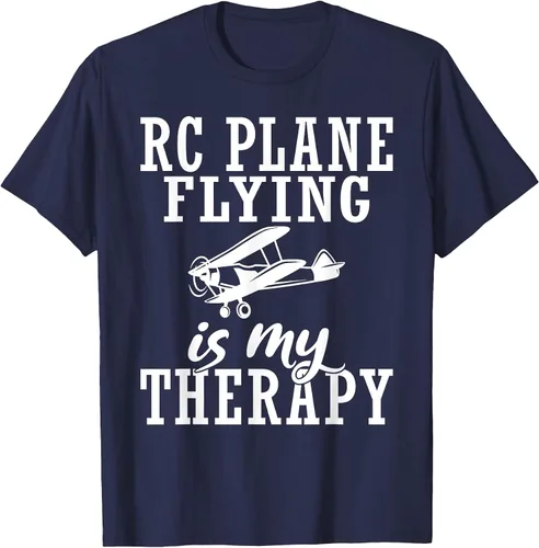 Vista 45 de RC Plane Flying is My Therapy RC Plane T-Shirt Asphalt Grey
