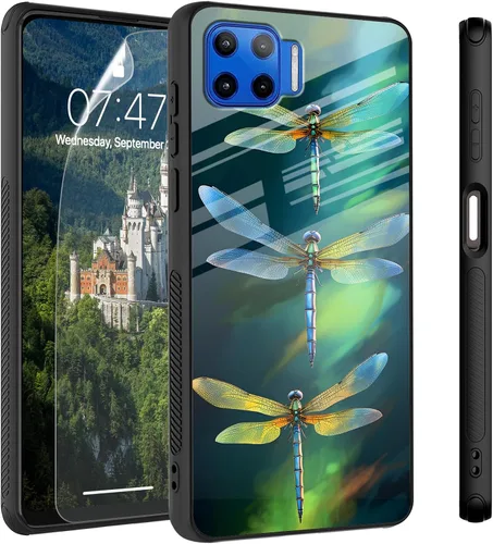 Vista 21 de Funda para Motorola Moto Edge 2022, cubierta trasera de vidrio templado con protector de pantalla, funda protectora a prueba de golpes para Motorola