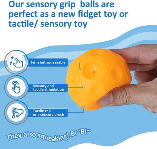 Vista 5 de Pelotas sensoriales para bebés y niños, juguetes Montessori suaves para bebés de 6 a 12 meses, juguetes sensoriales para bebés y niños pequeños