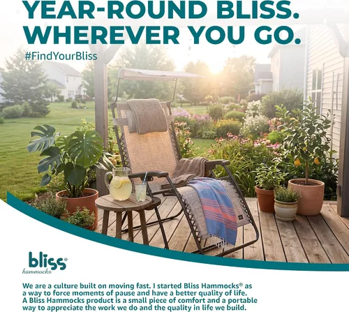 Vista 9 de Bliss Hammocks Sillón XXL Zero Gravity, arena, 33 pulgadas de ancho