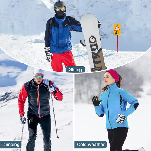 Vista 5 de Durio Guantes de esquí para hombres y mujeres, guantes de nieve impermeables para hombres y mujeres, guantes de snowboard de invierno con pantalla
