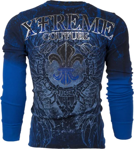 Vista 2 de Xtreme Couture by Affliction - Camisa térmica para hombre, color azul honorable, Azul