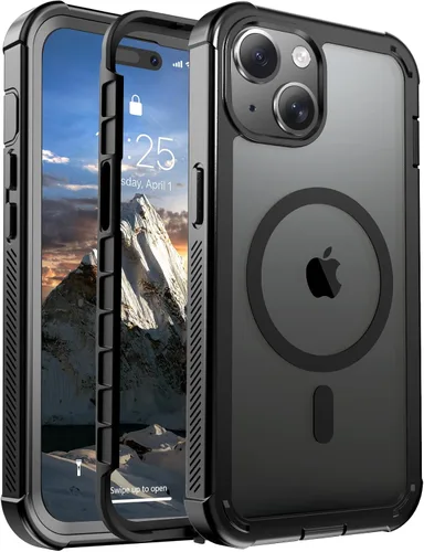 Vista 163 de jaroco - Funda magnética compatible con MagSafe para iPhone 11 de 6.1 pulgadas; protección de grado militar contra caídas, de doble capa