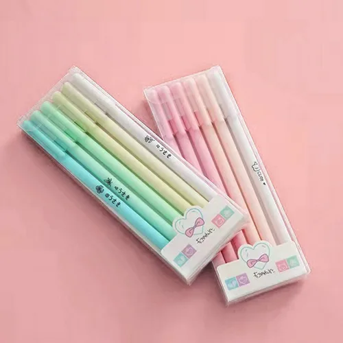 Vista 2 de Paquete de 12 bolígrafos de tinta de gel, color rosa, verde, caramelo, tinta negra de 0.020 in, punta extrafina, bonitos bolígrafos para escribir