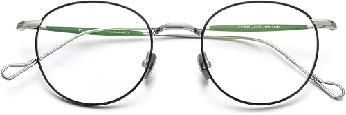 Vista 4 de FONEX Marco de lentes de titanio para mujer lentes ópticos redondos vintage de miopía para hombre