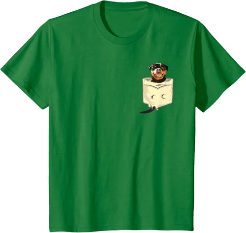 Vista 3 de Rottweiler In A Pocket - Camiseta de entrenamiento de cachorros para amantes de los perros, Negro