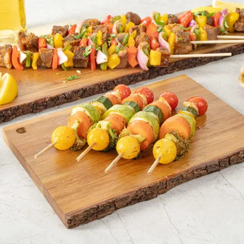 Vista 11 de Restaurantware Robata - Pinchos para asar de 8 pulgadas, 100 pinchos de alta resistencia, pinchos de bambú desechables congelables para verduras
