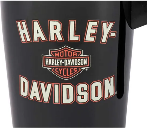 Vista 2 de Taza de viaje Harley-Davidson, acero inoxidable de doble pared con asa, escudo y barra