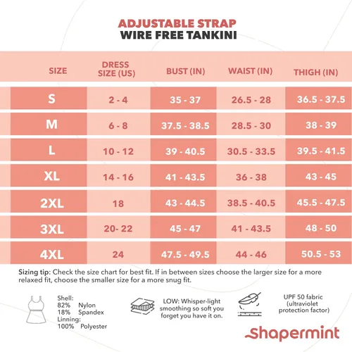Vista 2 de SHAPERMINT Essentials - Tankini sin cables con correa ajustable