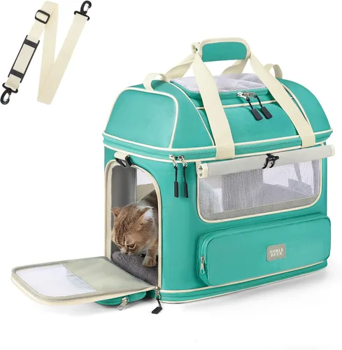 Vista 7 de Transportador expandible para perros y gatos: transportador de mascotas de lados suaves aprobado por aerolíneas, grande, pequeño, mediano, plegable
