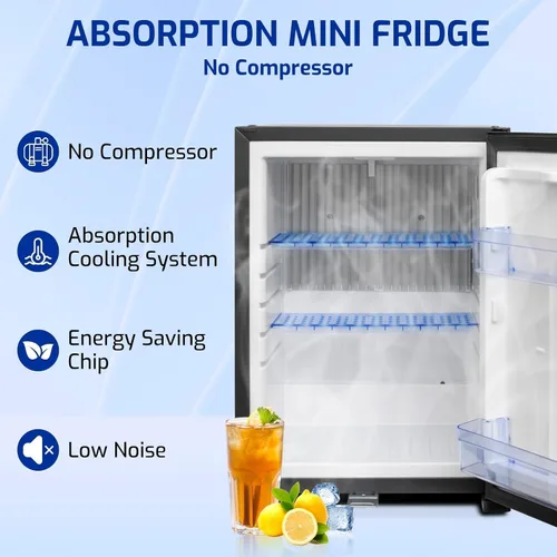 Vista 6 de Smad - Refrigerador compacto de 1.4 pies cúbicos, mini refrigerador con cerradura, refrigerador de 12V para vehículos recreativos, refrigerador de 2