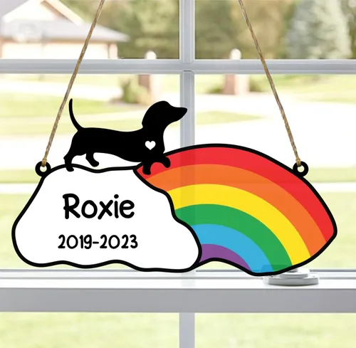 Vista 105 de LOVELYPOD Rainbow Bridge - Regalos conmemorativos para mascotas, regalos conmemorativos para perros afganos por pérdida de sabueso afgano, regalo