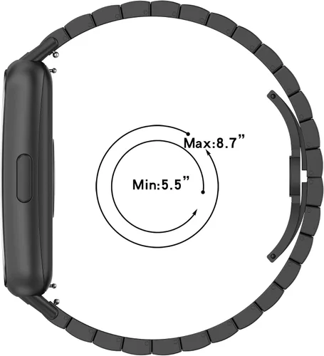 Vista 5 de Senter Liberación rápida de una cuenta sólida correa de acero refinado banda de acero inoxidable para Huawei Band 7 pro Smart Watch