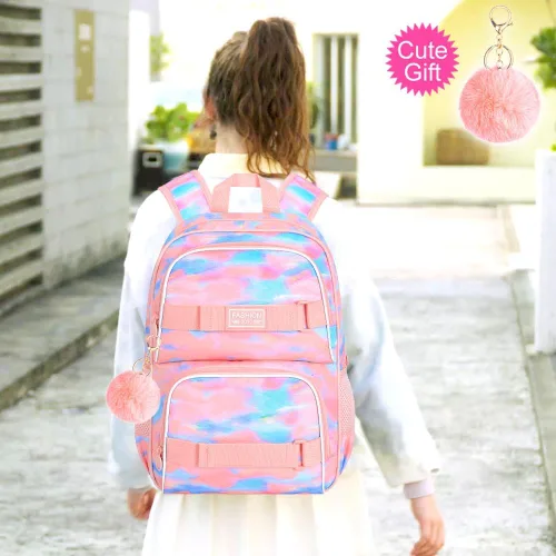 Vista 26 de Mochila para laptop, 16 pulgadas, bolsa escolar y bolsa de almuerzo, mochilas resistentes al agua para adolescentes, niñas, mujeres, estudiantes