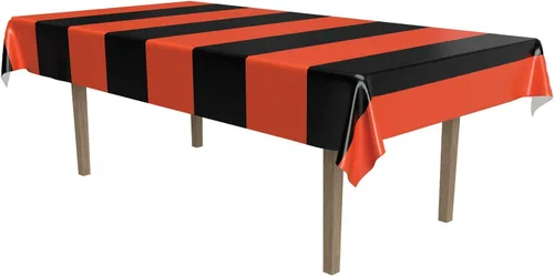 Vista 29 de Beistle Mantel de casa embrujada, 54 x 108 pulgadas, 2 piezas, mantel de plástico, mantel rectangular, mantel de Halloween, mantel de vacaciones