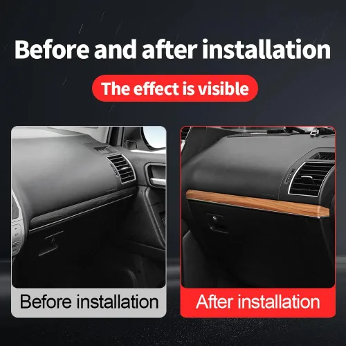 Vista 3 de Reposabrazos de manija de puerta con textura de madera para Toyota Land Cruiser Prado 150, panel de elevación de ventana Lc150 2010-2022, accesorios
