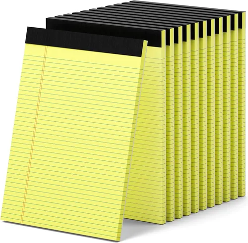 Vista 11 de AILZFEI 12 paquetes de blocs de notas de tamaño legal, de 8.5 x 11.75, cuadernos de papel blanco con renglones de estilo universitario, 30 hojas por