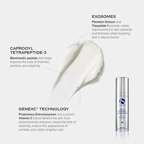 Vista 4 de iS CLINICAL Daily Dynamic Hydrator, hidratante facial antienvejecimiento con ácido hialurónico, repara y protege la piel, alimentado por