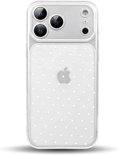 Vista 16 de NITITOP Funda para iPhone 17, diseño de lunares transparentes, color negro