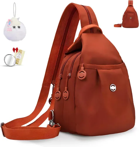 Vista 8 de Mini bolsa impermeable de 2 vías, mochila pequeña Oxford con múltiples compartimentos, para mujeres, universitarios, viajeros, viajes con antirrobo