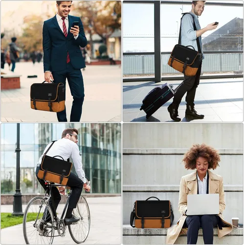 Vista 24 de MATEIN Bolsa tipo mensajero para hombres, mochila escolar para adolescentes, ligera de 17.3 pulgadas, maletín para laptop grande, bolsa cruzada