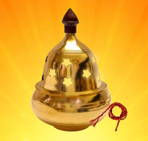 Vista 6 de SATVIK Akhand Diya - Lámpara decorativa de latón de 4 pulgadas, Akhand Jyot Diwali Dia Deepawali Puja Deepak, lámpara de aceite tradicional, diyas