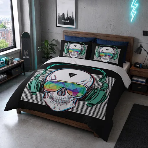 Vista 12 de Juego de ropa de cama de béisbol para niños, juego de edredón de bandera estadounidense con temática deportiva, tamaño individual, decoración