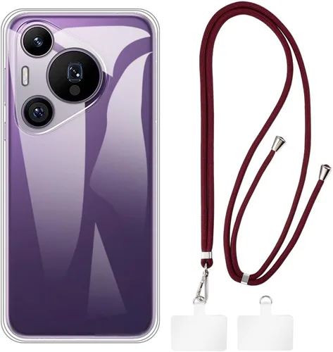 Vista 12 de Funda y cordón para Pura 70 Pro 5G - transparente+negro Funda transparente + cordón azul