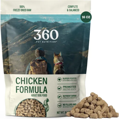 Vista 12 de 360 Pet Nutrition Alimento crudo liofilizado para perros – Receta de carne de res con hígado y órganos, alta proteína con omega-3, frutas, verduras