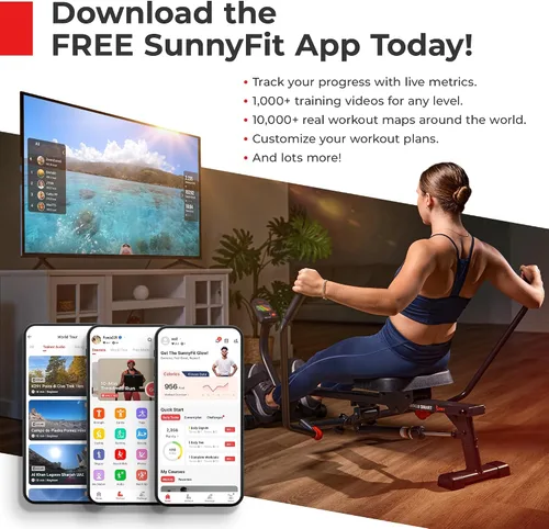 Vista 7 de Sunny Health & Fitness Smart Under-Desk Bike Exerciser, Low-Impact Cardio Cycling Equipment for Home/Office, Mini Paddler for Arm/Leg Mobility