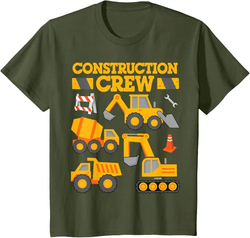 Vista 14 de Construction Crew Worker Excavator - Camiseta para niños y niñas Negro