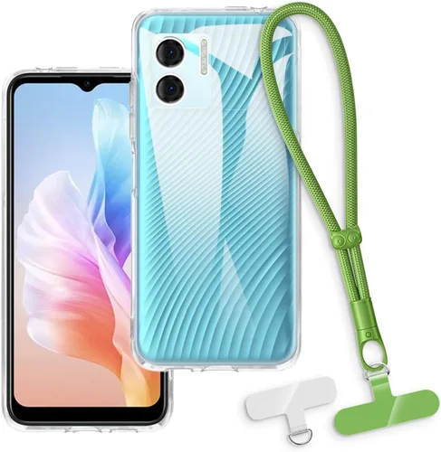 Vista 14 de Estuche y correa de muñeca para Doogee N50 - transparente+negro Funda protectora 2 en 1 para teléfono de 6.52 pulgadas con cordón desmontable