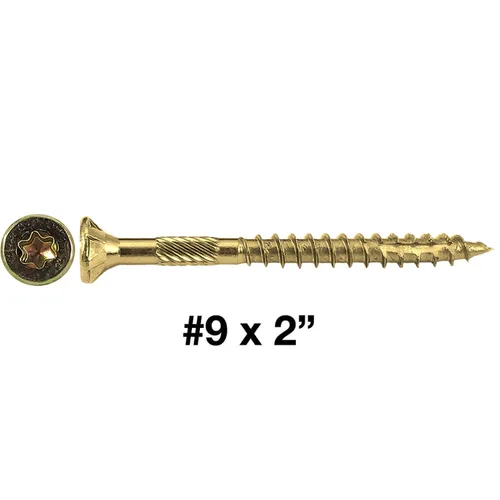 Vista 142 de 8 x 1 revestimiento exterior recubierto de bronce, tornillo de madera multiusos compatible con ACQ, cabeza plana Torx/Star Drive de 1 libra, 288