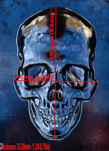 Vista 3 de SvitMolds Molde de calavera de bricolaje Panno placa de hormigón de cemento (D85)