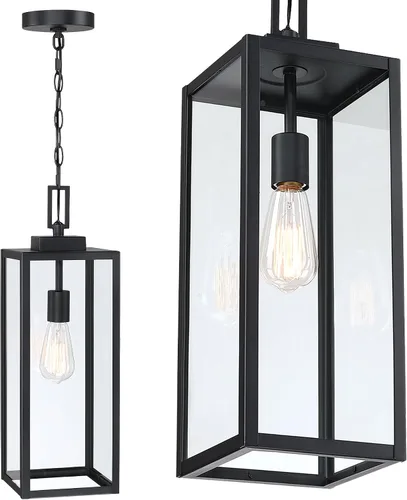 Vista 13 de 13 Inch Outdoor Pendant Light Dusk to Dawn Hanging Porch Light for Entrance Front Door Photocell Pendant Lights for Porch Dusk to Dawn Hanging