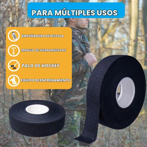 Vista 2 de Cinta de agarre, cinta de agarre de tela para herramientas de mango de Negro