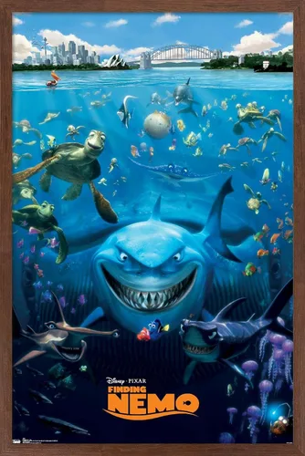 Vista 7 de Trends International Disney Pixar Buscando a Nemo - Póster de pared fundido, 14.725 x 22.375 pulgadas, versión enmarcada de madera de granero