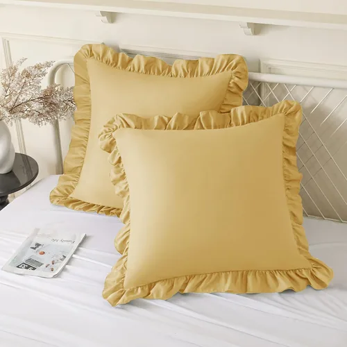 Vista 11 de KKJIAF Paquete de 2 fundas de almohada con volantes de 18 x 18 pulgadas
