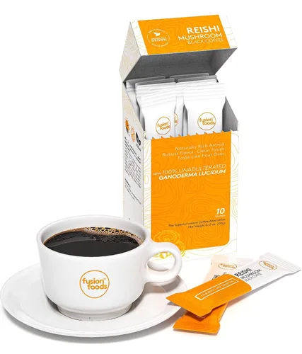 Vista 3 de fusion foods Café negro de hongos Reishi de Fushion Foods Mantente enfocado durante más tiempo, cero nerviosismo y apoyo inmunológico