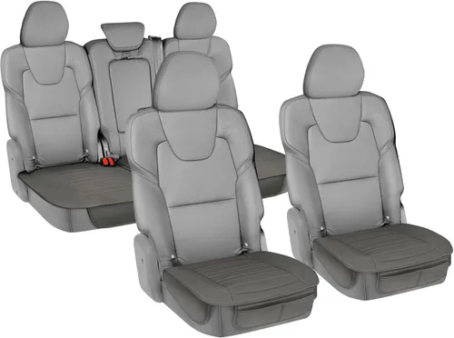 Vista 15 de Motor Trend - Cojín de asiento trasero, funda de piel sintética con costuras en diamante para automóvil, camión y SUV, acolchado, impermeable, Negro