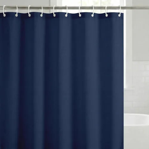 Vista 8 de Americanflat 71x74 Cortina de Ducha Sólida Negra - Cortina de Ducha Larga Resistente al Agua con Ojales de Metal Duraderos y 12 Ganchos - 100%