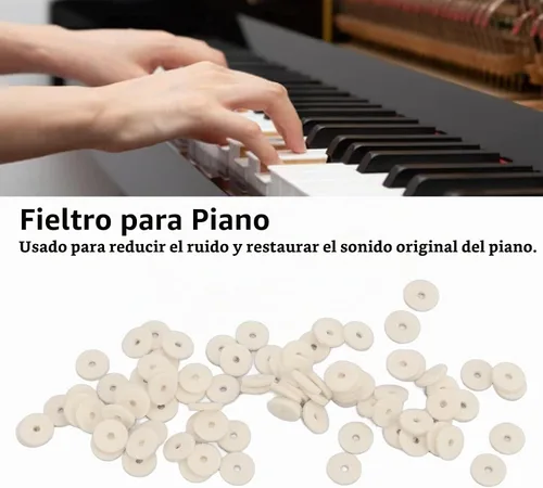 Vista 3 de Arandela de piano, teclado de piano, arandelas de fieltro, riel de equilibrio, perforaciones de riel de equilibrio, accesorio de reparación