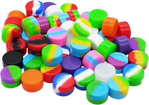 Vista 3 de Pearwell Recipientes de cera de silicona de 0.2 fl oz Concentrado de aceite sellado Tarros antiadherentes (10) Multicolor
