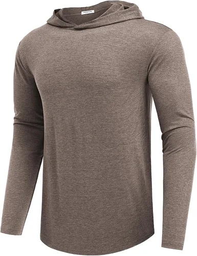 Vista 33 de PINSPARK Sudaderas ligeras con capucha tipo pullover para hombres, manga larga, sudadera con capucha para golf, gimnasio, entrenamiento, sudadera