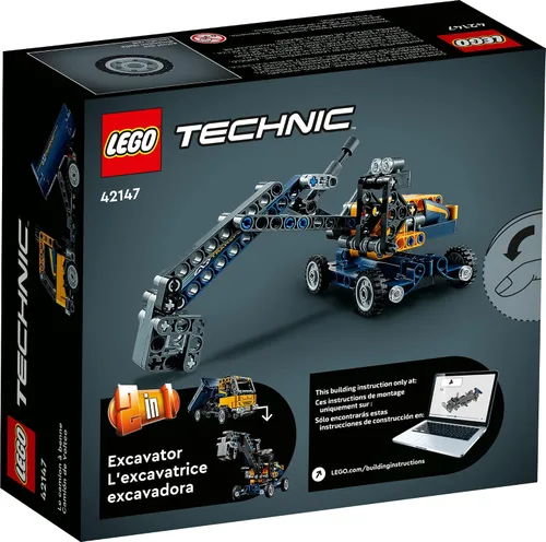 Vista 6 de LEGO Technic Camión Volquete 42147, Set de Juguete 2 en 1, Modelo de Vehículo de Construcción que se Transforma en Excavadora, Juguetes