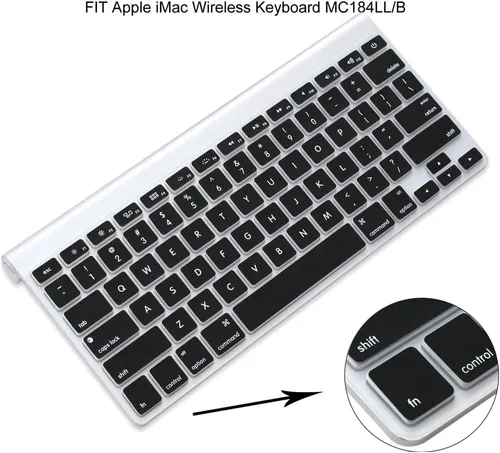 Vista 7 de ProElife Funda protectora de teclado de silicona ultrafina para teclado inalámbrico Apple con Bluetooth MC184LL/B (modelo A1314, diseño de EE. UU.)