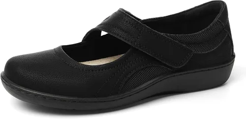 Vista 2 de Zapatos planos clásicos y cómodos Mary Jane para mujer, zapatos de vestir casuales a la moda, bonitos zapatos de vestir con puntera cerrada, ligeros