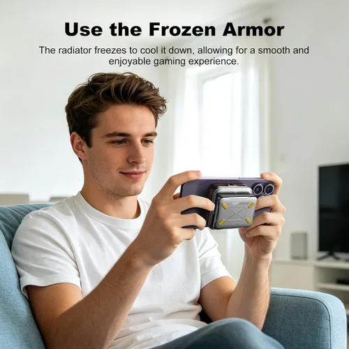 Vista 7 de Enfriador magnético para teléfono con batería, ventilador de refrigeración inalámbrico recargable para iPhone/iPad, funda de refrigeración