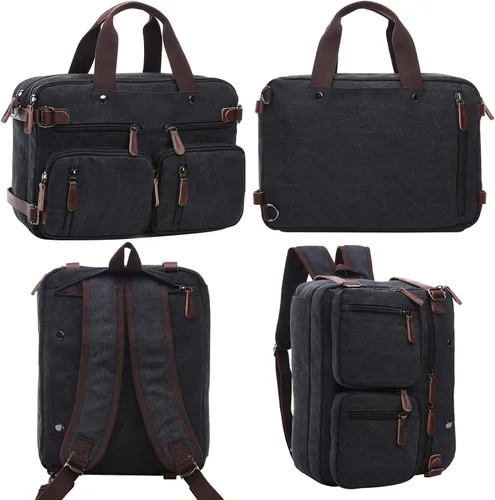 Vista 2 de Iblue Bolso de mensajero Mochila Bolso de hombro Maletín se adapta a 17.0 en el ordenador portátil # 7693, XL, Negro